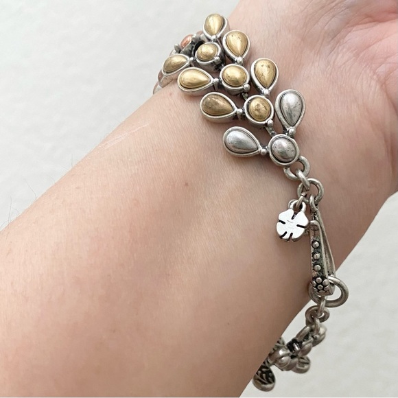 Retired LUCKY BRAND Tricolor Teardrop Link Bracelet 38.1g - Picture 8 of 12